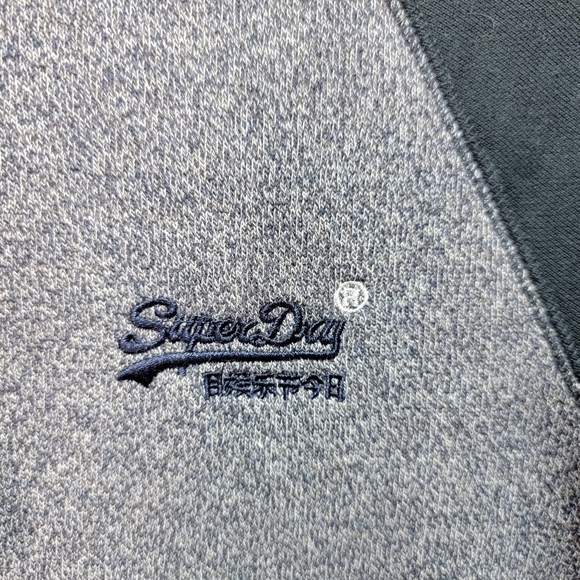 Superdry Men's Blue Vintage Logo Embroidered Baseball Zip Hoodie Size Small. - Picture 6 of 12